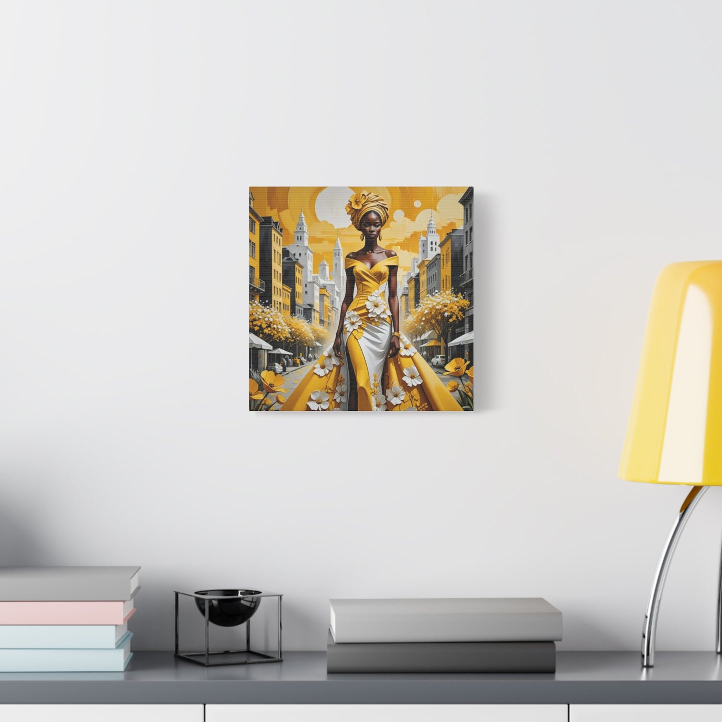 African Queen in Yellow Abstract Art