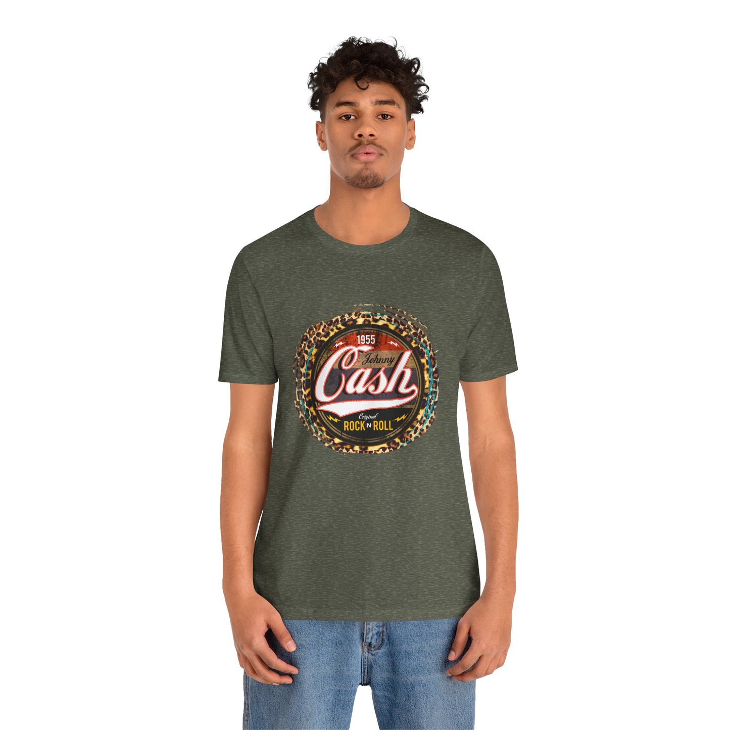 Johnny Cash leopard Trim T-Shirt