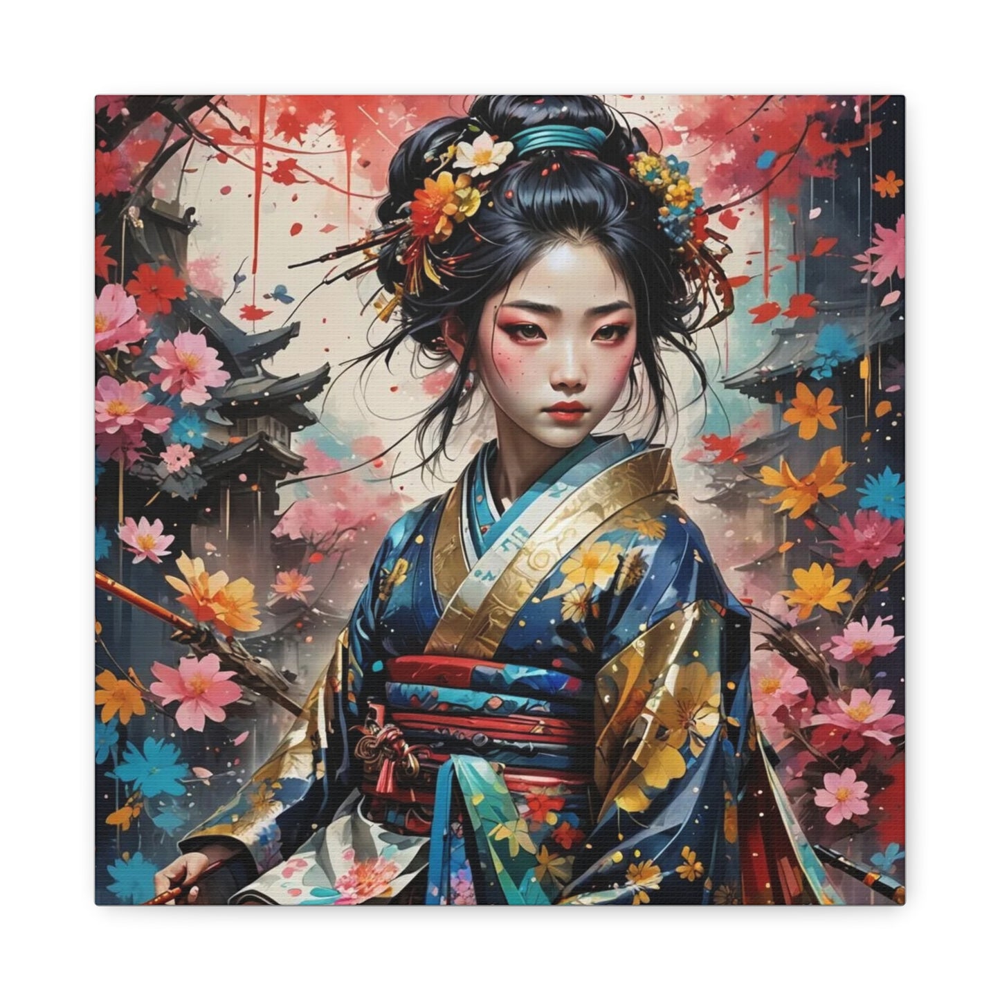 Beautiful Geisha Asian Abstract Art