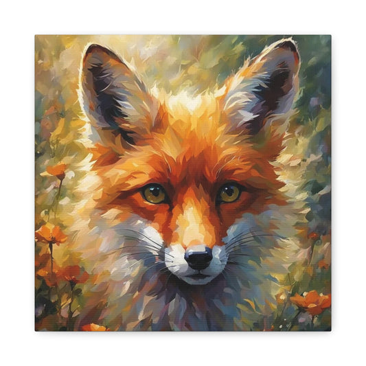 Fox in the Flowers Abstract Art