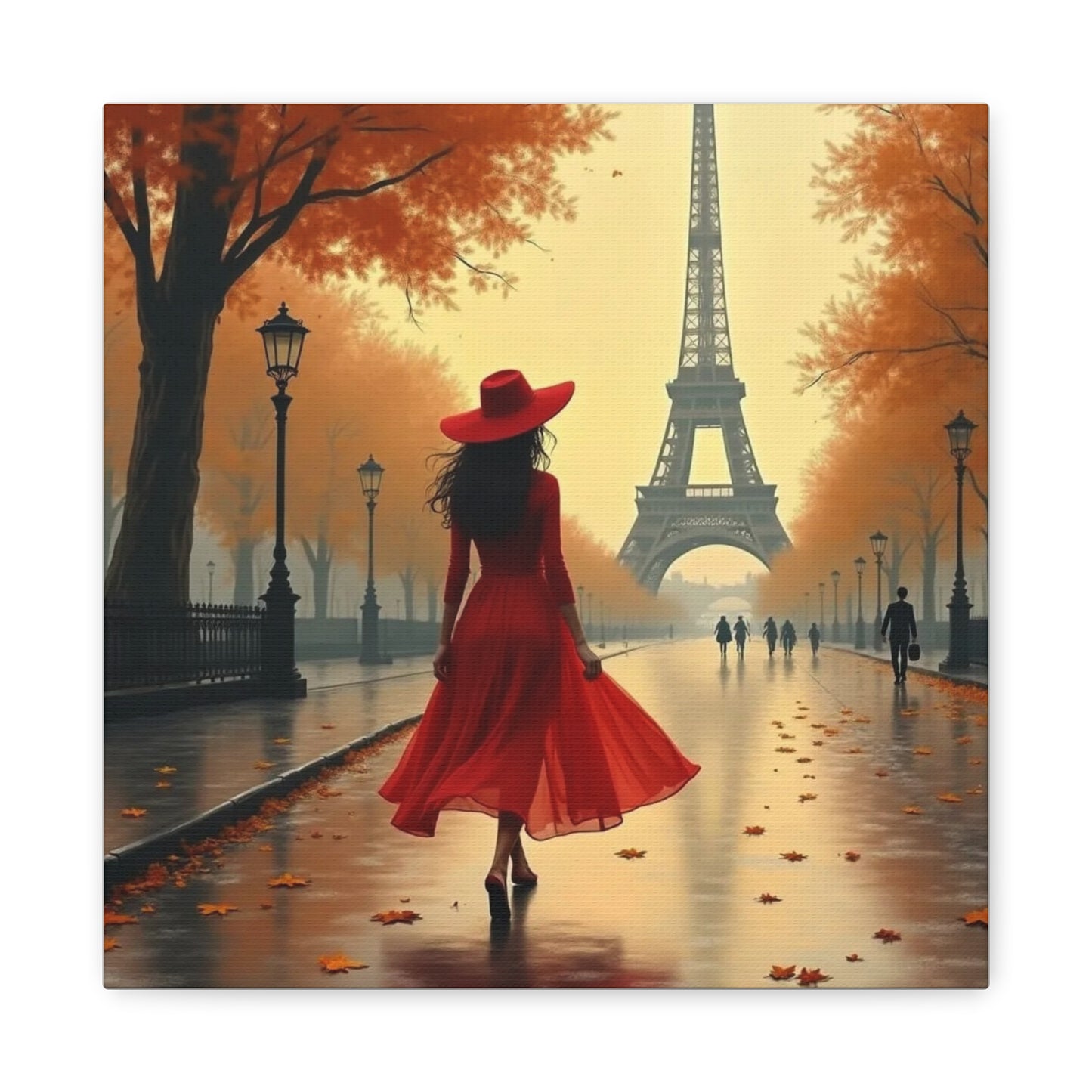 Lady In Red in Paris Abstract Art