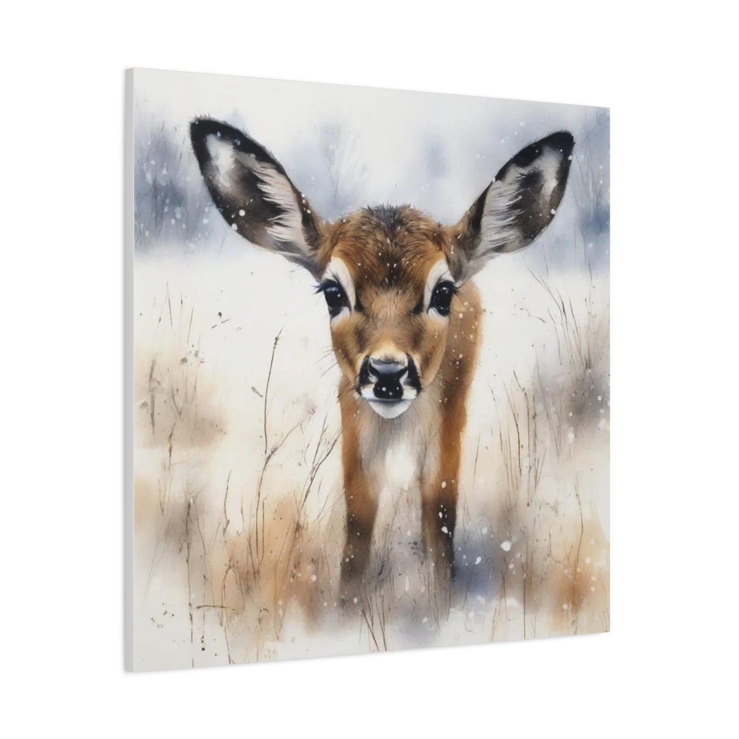 Fawn in the Snow Abstract Art