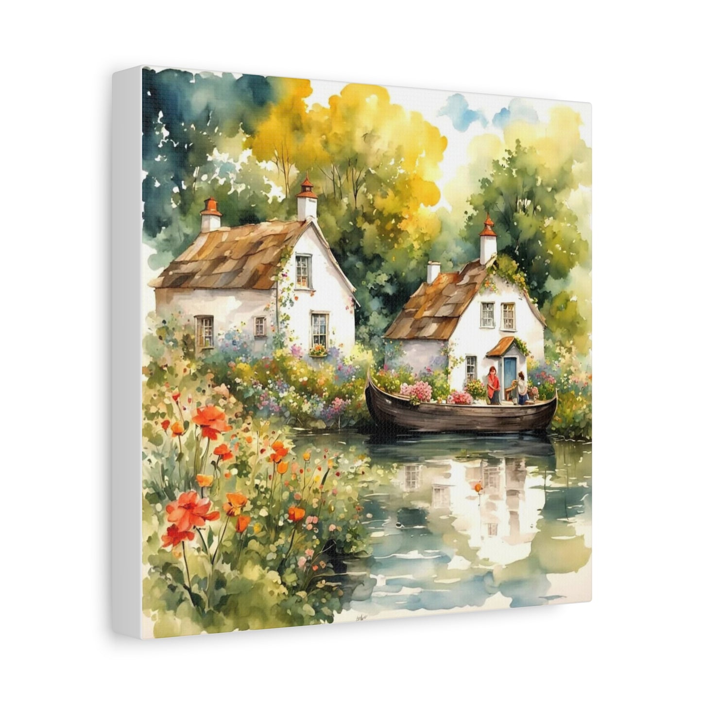 Life on the Lake with Flowers Art