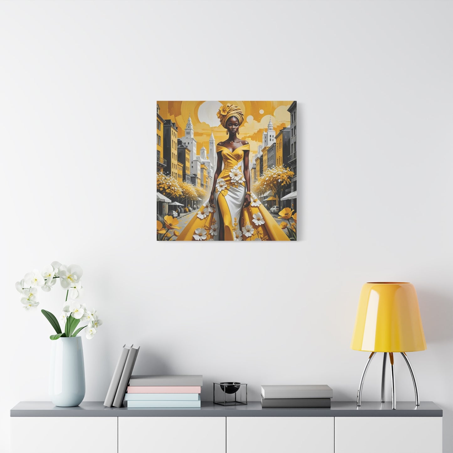 African Queen in Yellow Abstract Art