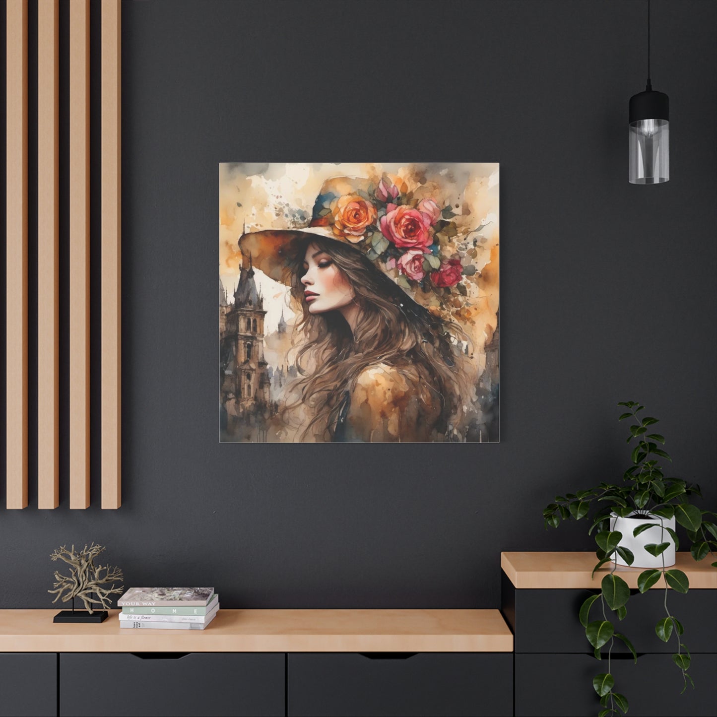 Beautiful Lady in a Hat Abstract Art