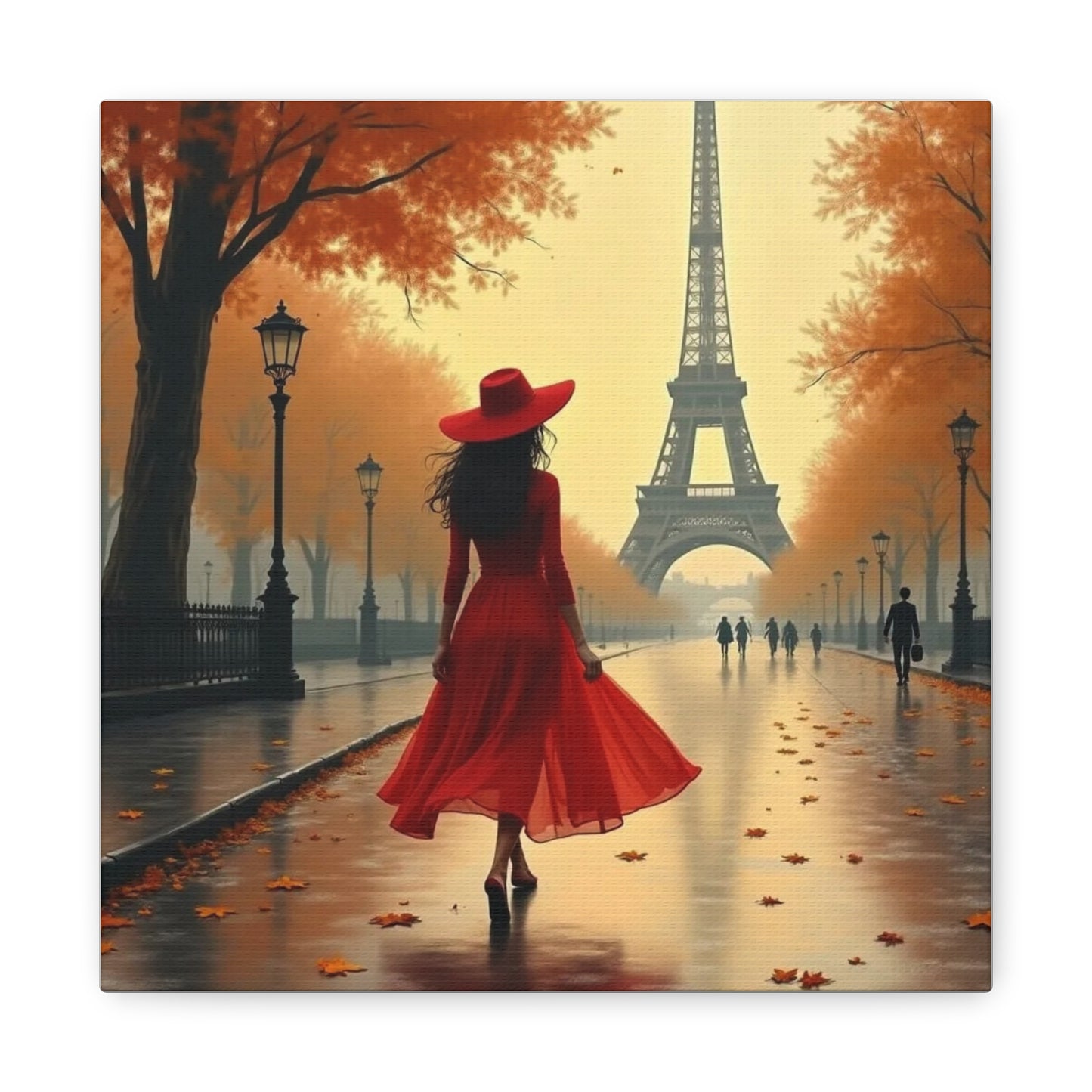 Lady In Red in Paris Abstract Art