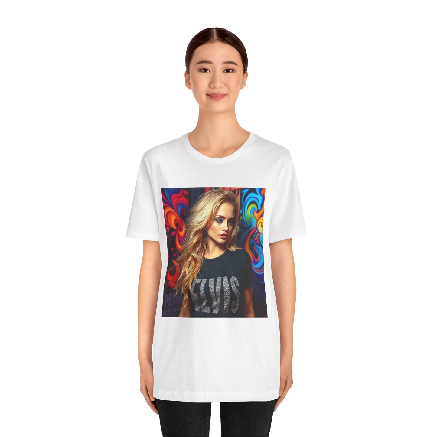 Pretty Blonde w Elvis Shirt Abstract T-shirt