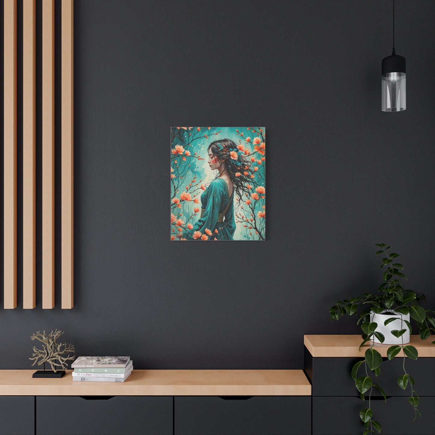 Turquois Woman Asian Abstract Art