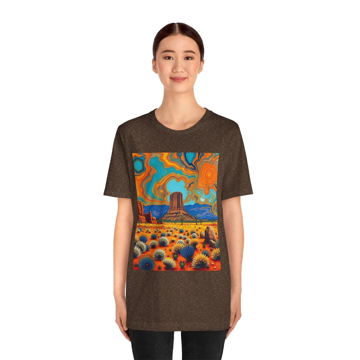 Southwest abstract Devils Tower Tee Shirt 1