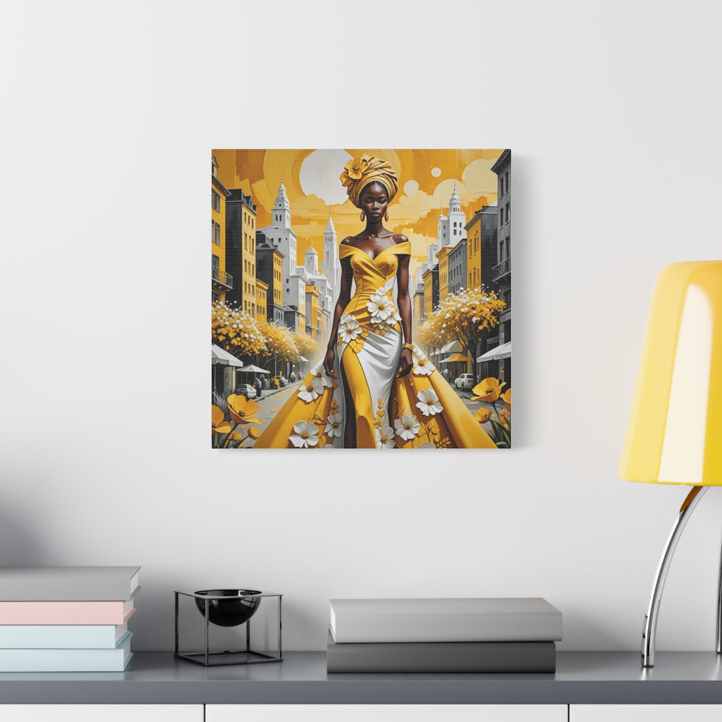 African Queen in Yellow Abstract Art