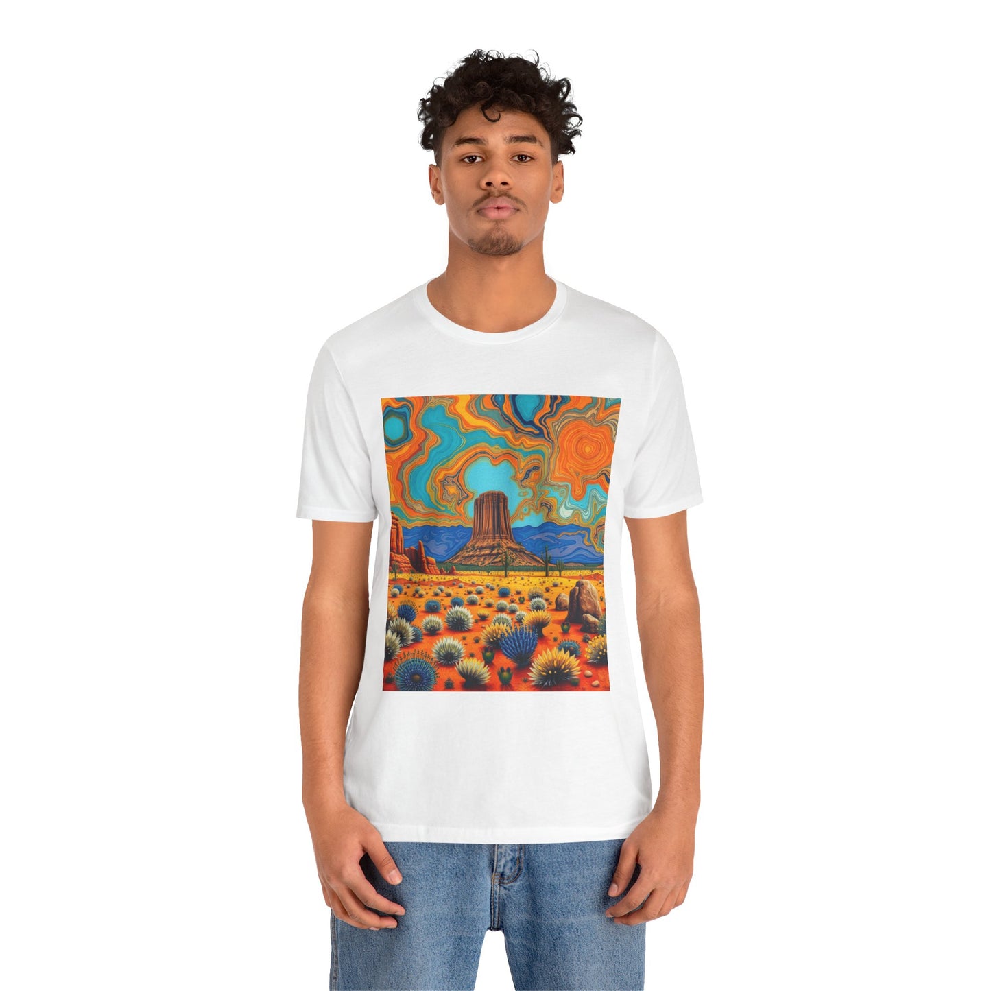 Southwest abstract Devils Tower Tee Shirt 1