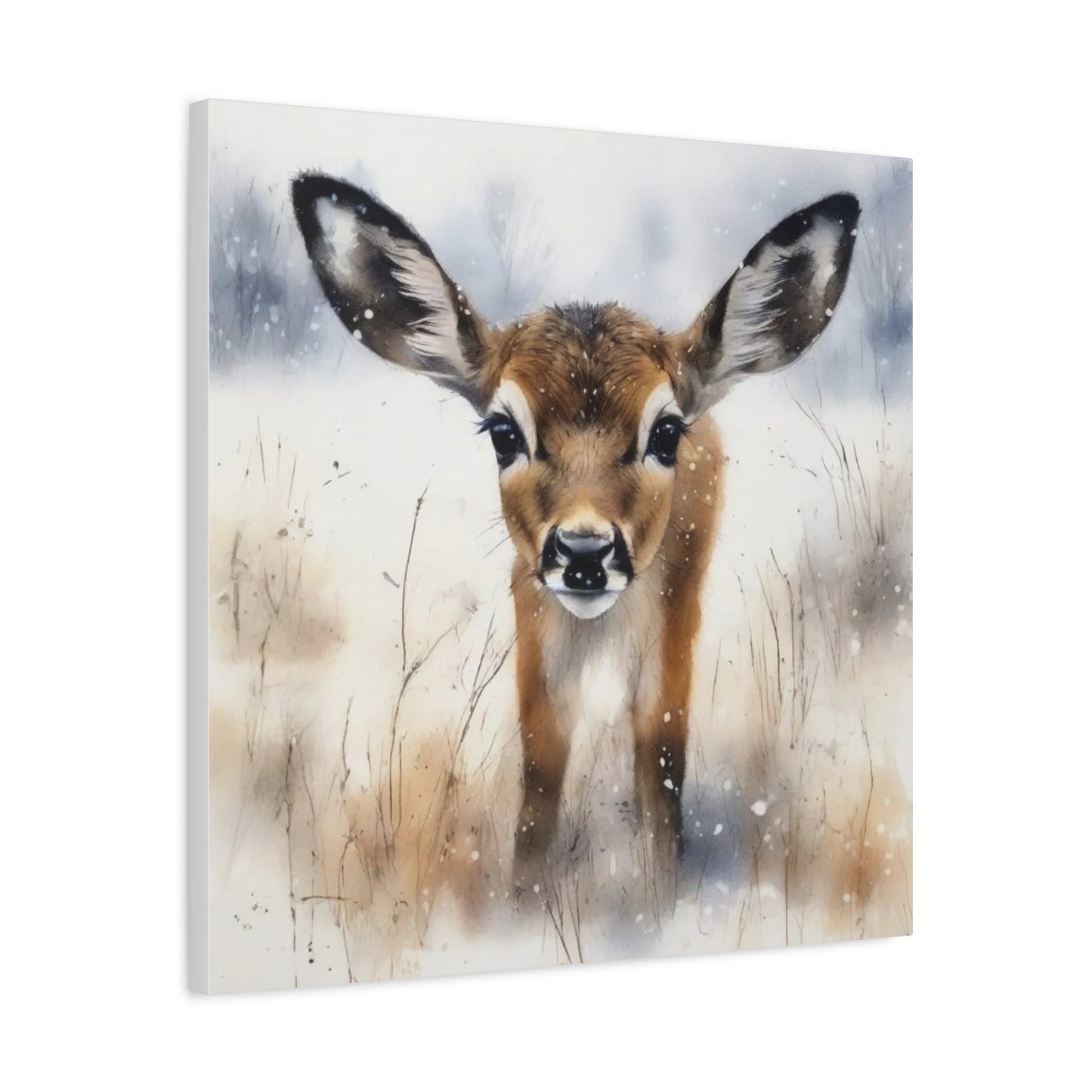 Fawn in the Snow Abstract Art