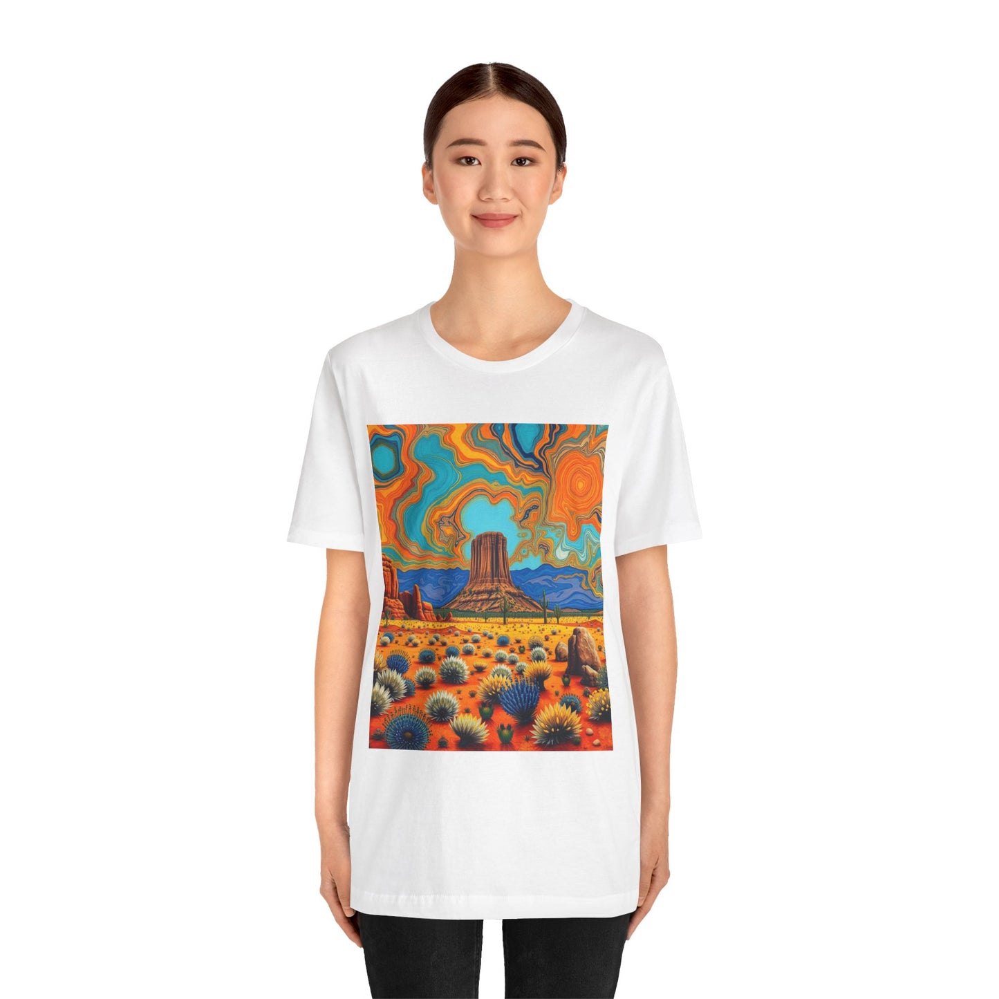 Southwest abstract Devils Tower Tee Shirt 1