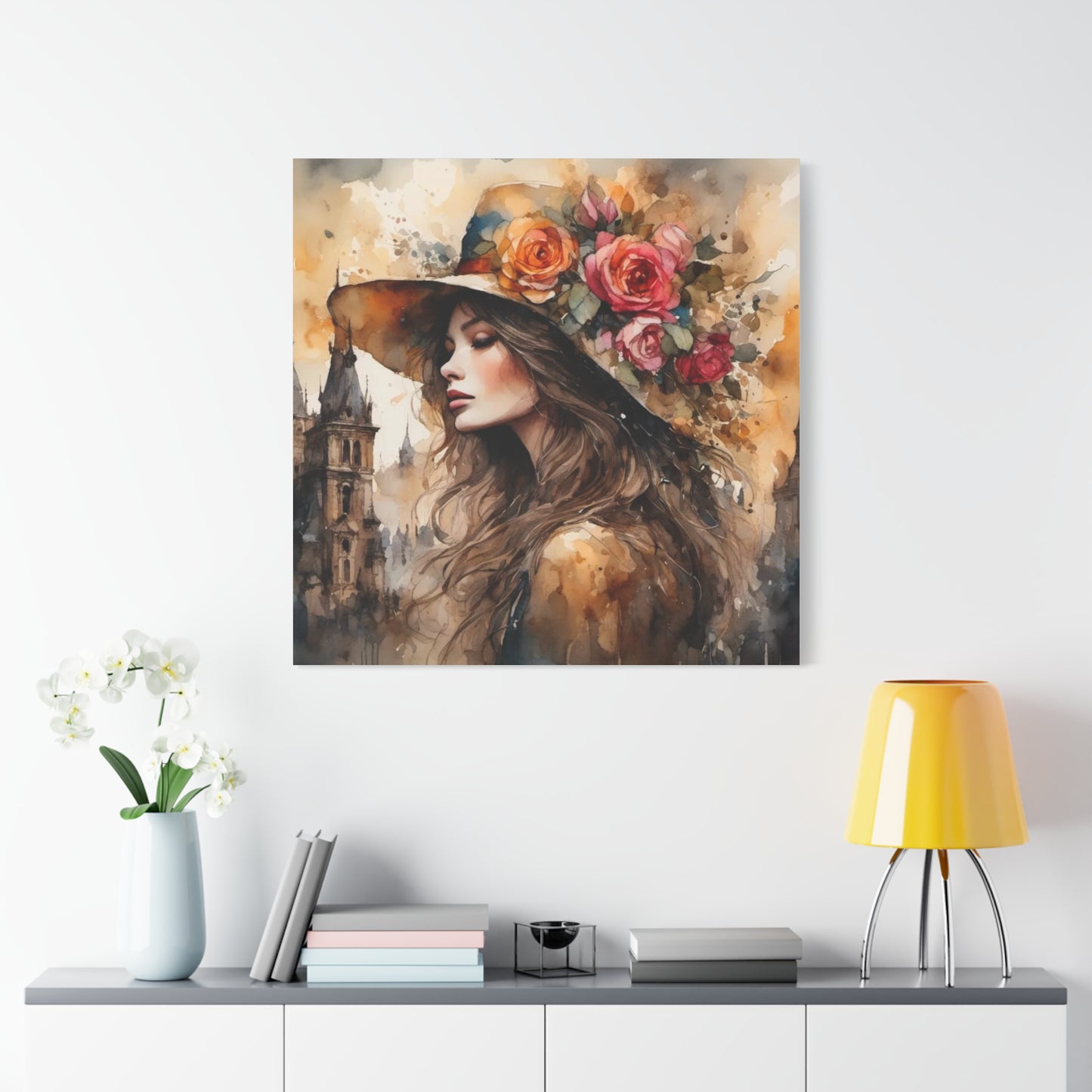 Beautiful Lady in a Hat Abstract Art