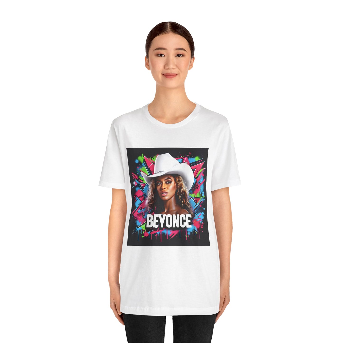 Beyonce W Cowboy Hat Graffiti Music Tee