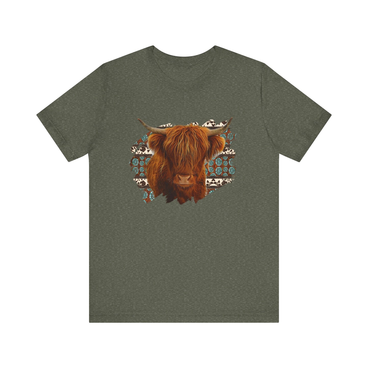 Furry Cow with Turquoise T-Shirt