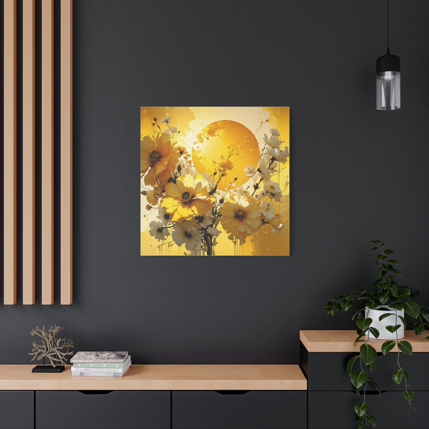 Yellow Flowers Asian Abstract Art