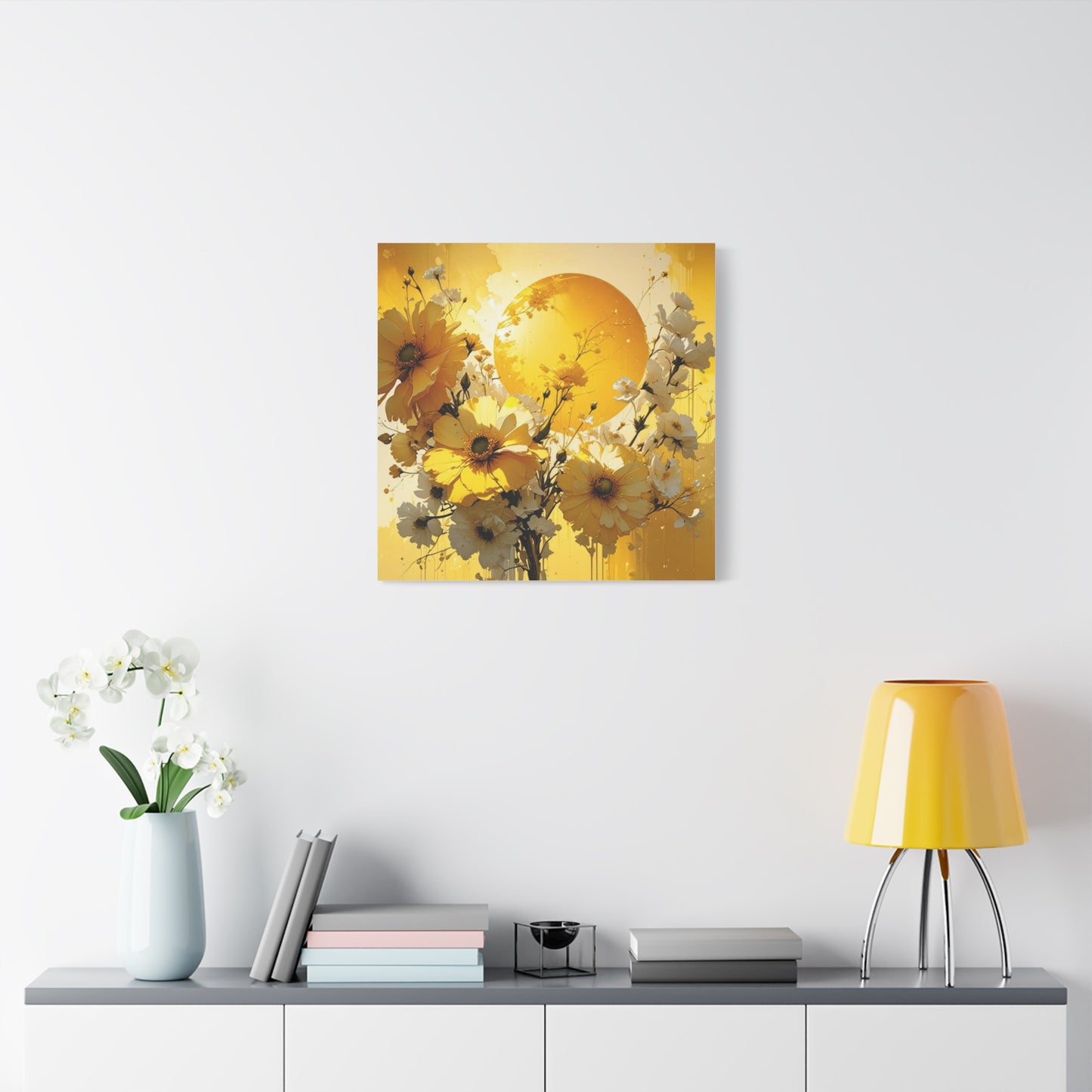 Yellow Flowers Asian Abstract Art