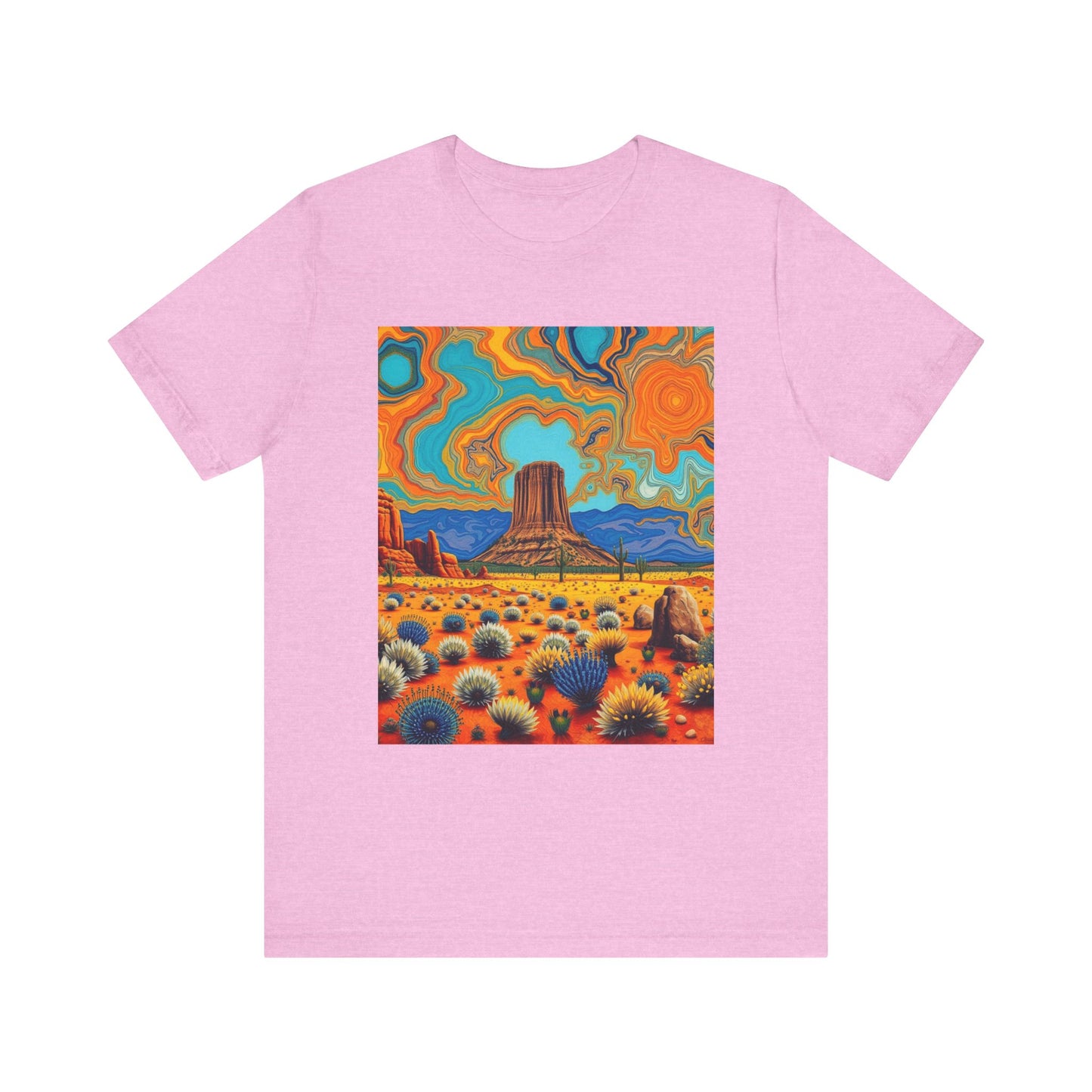 Southwest abstract Devils Tower Tee Shirt 1