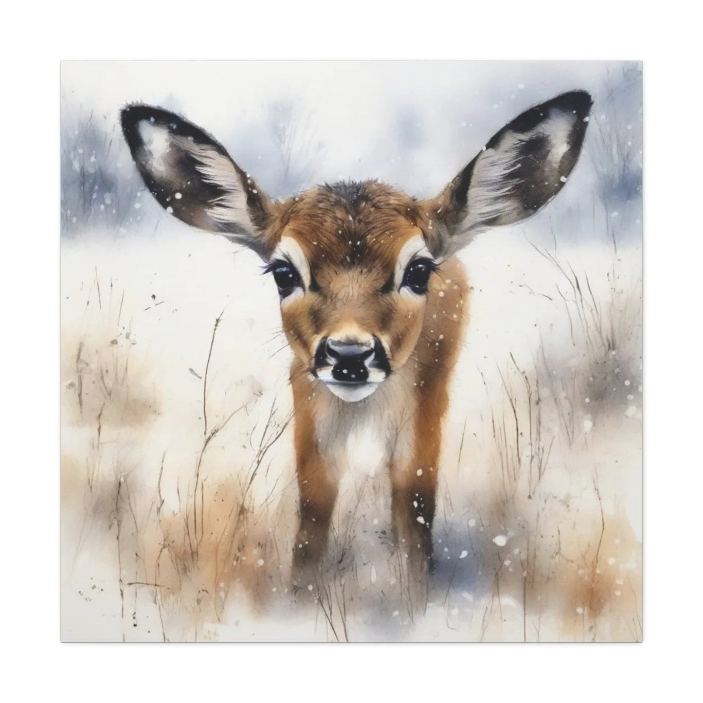 Fawn in the Snow Abstract Art