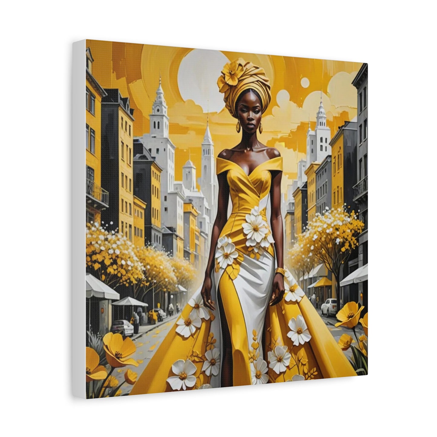 African Queen in Yellow Abstract Art