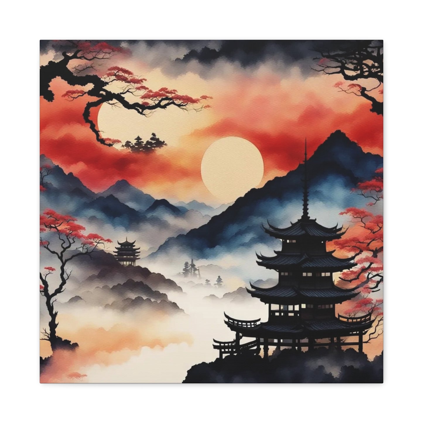 Fog on the Mountains Asian Abstract Art