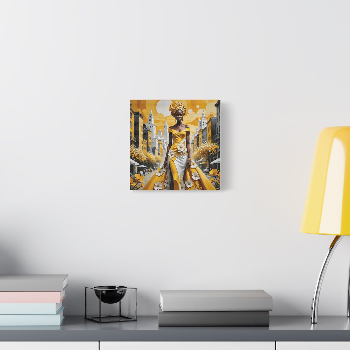 African Queen in Yellow Abstract Art