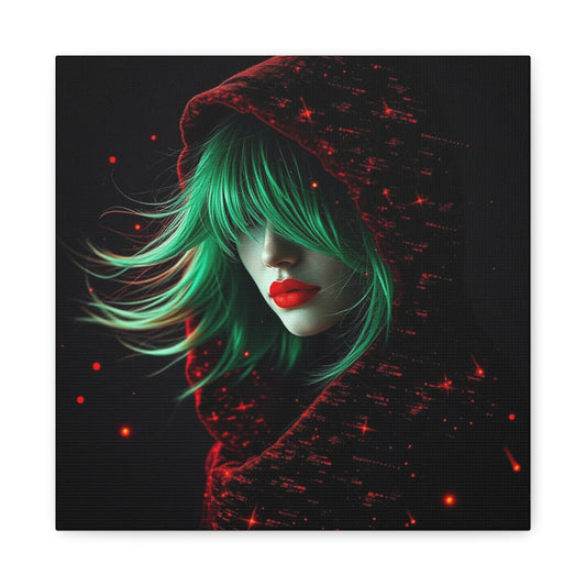 Green Haired Lady Abstract Art