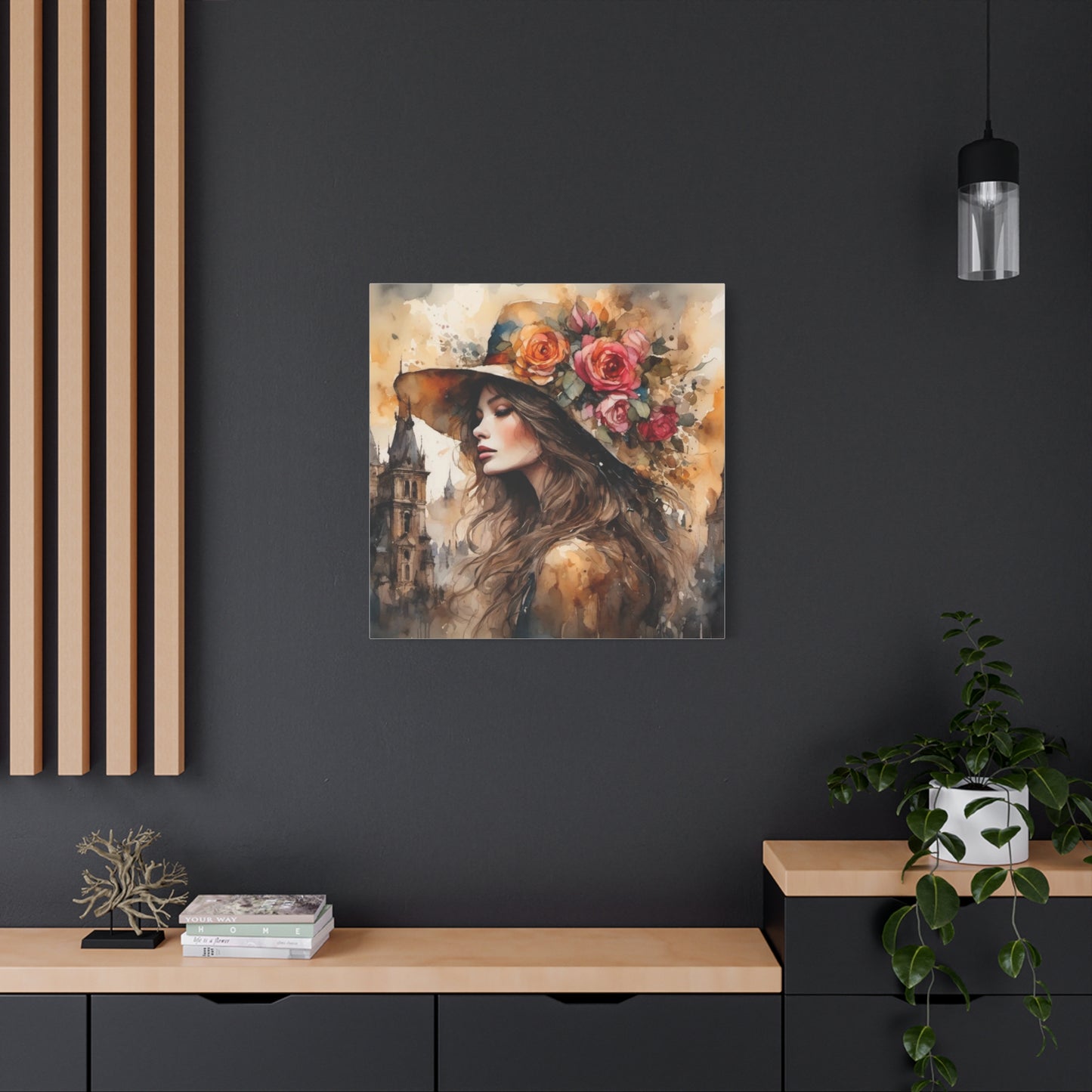 Beautiful Lady in a Hat Abstract Art