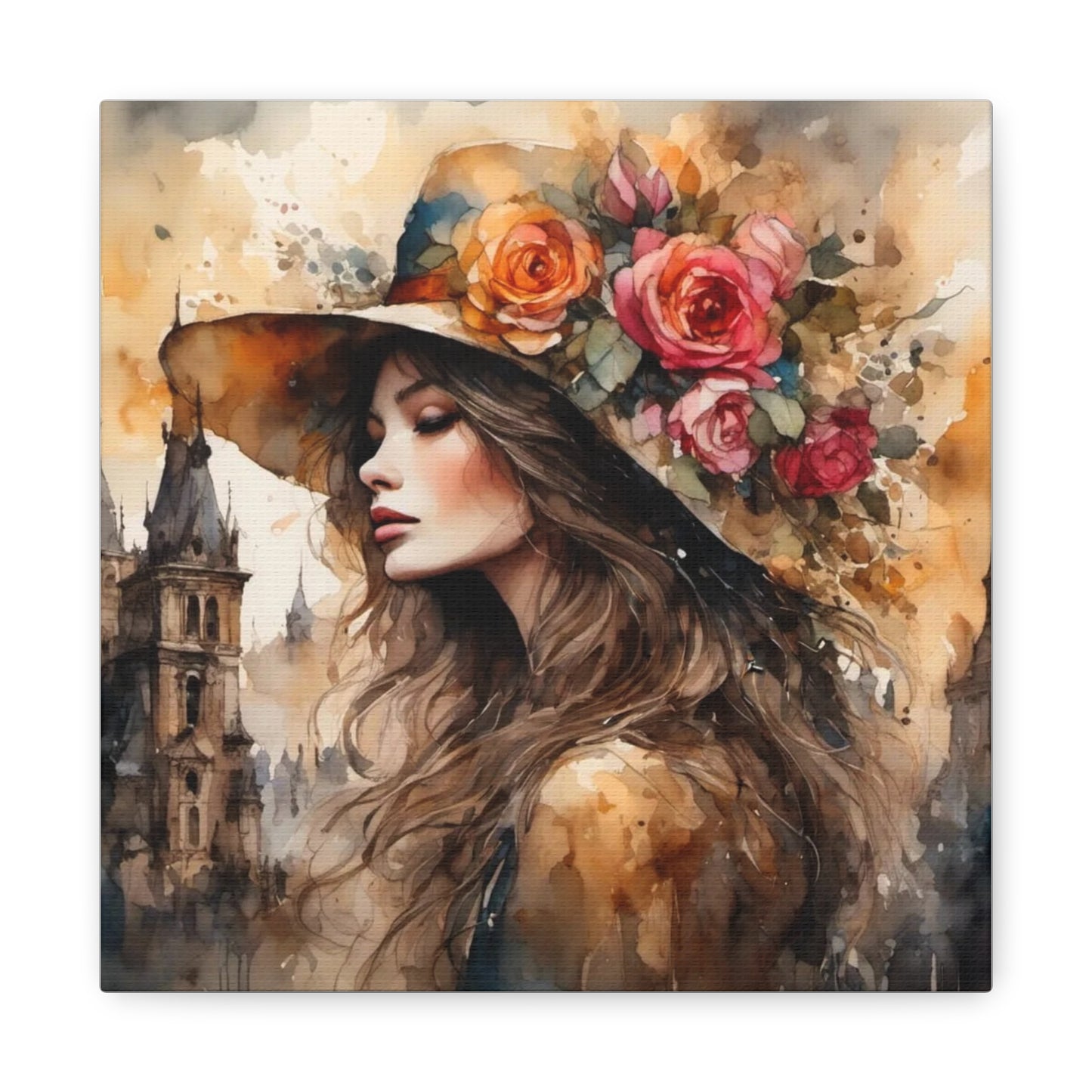 Beautiful Lady in a Hat Abstract Art