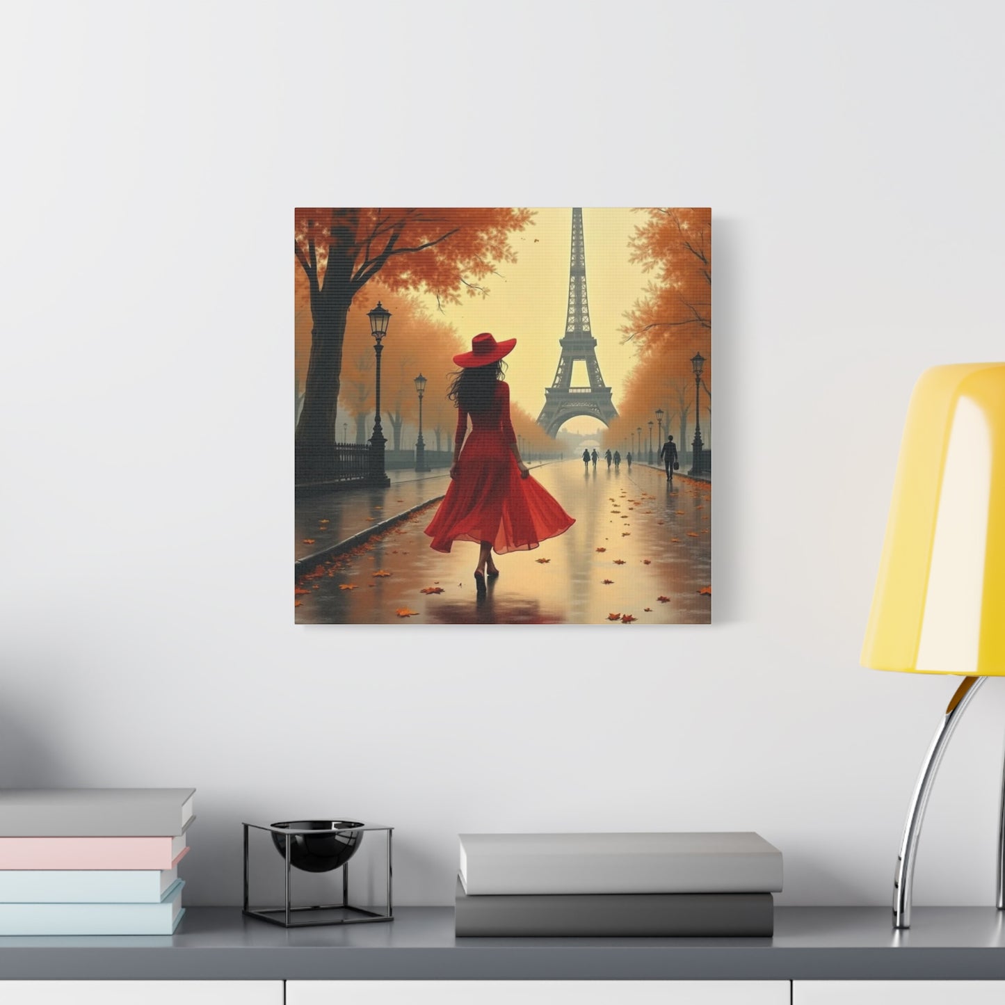 Lady In Red in Paris Abstract Art