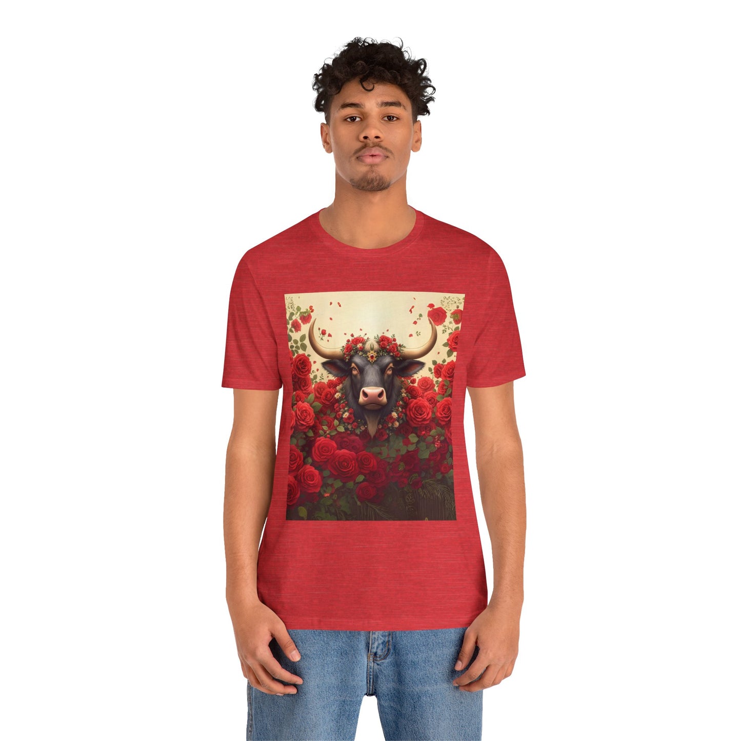 Red Rose Cow Tee