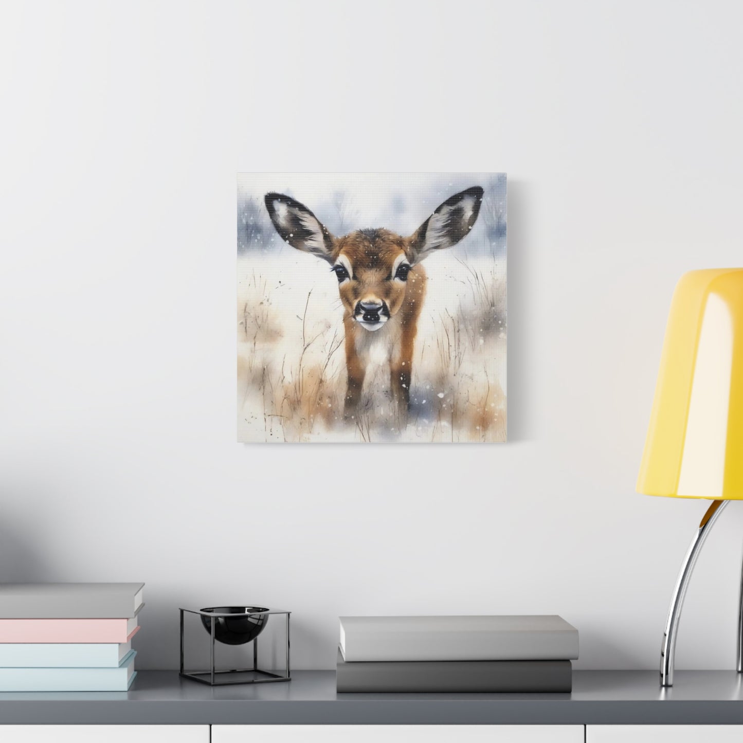 Fawn in the Snow Abstract Art