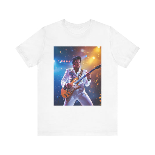 Elvis White Jumpsuit Abstract T-Shirt 6