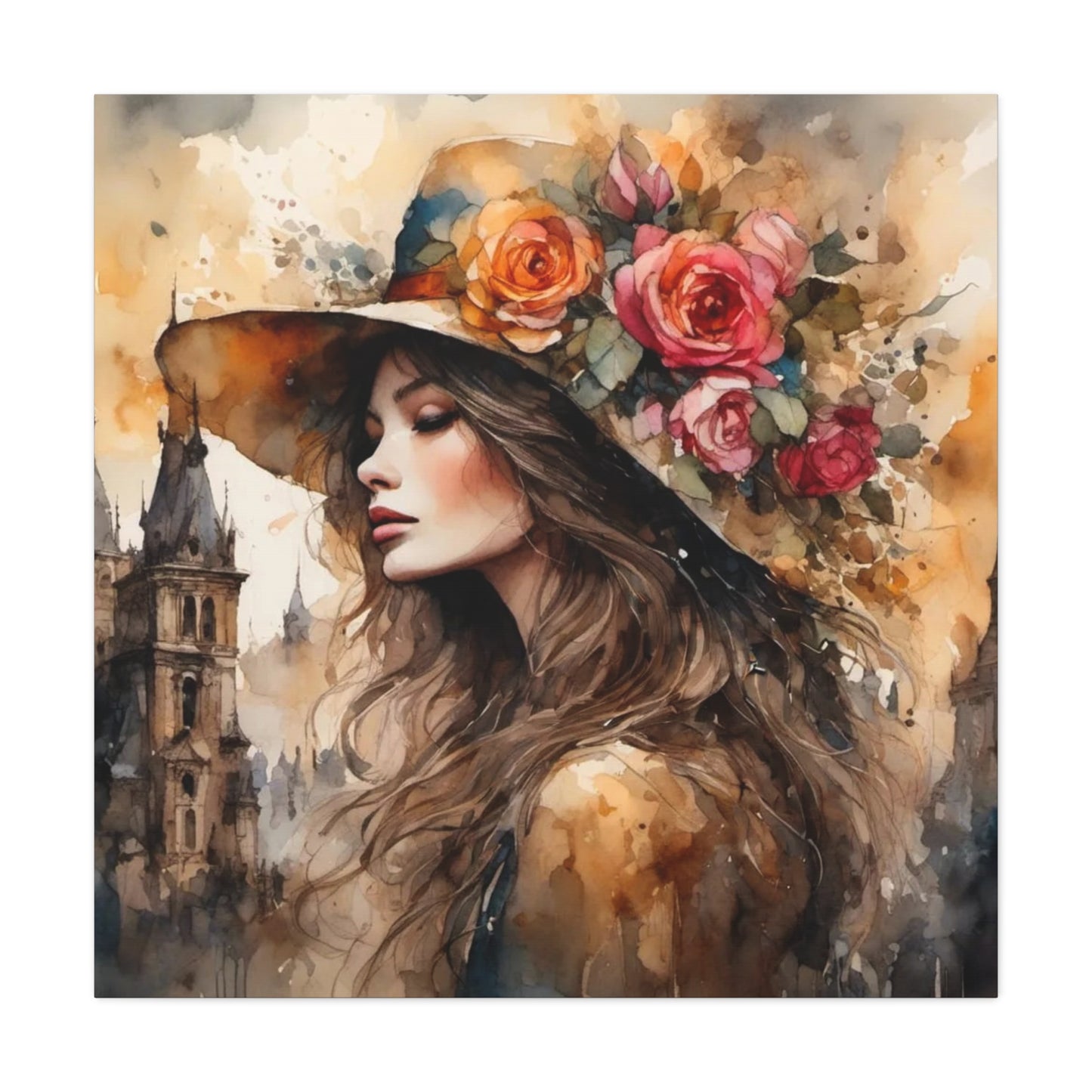 Beautiful Lady in a Hat Abstract Art