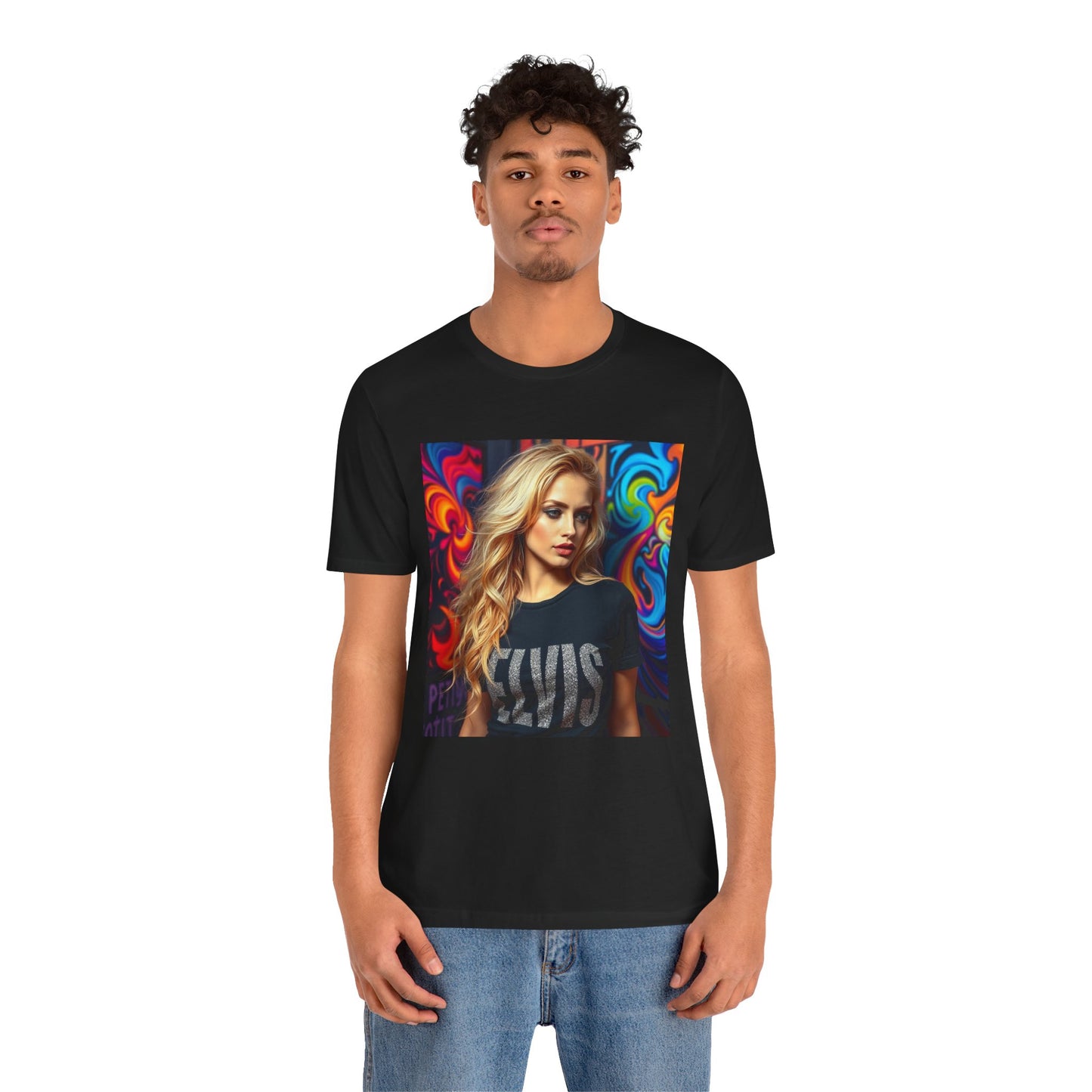 Pretty Blonde w Elvis Shirt Abstract T-shirt