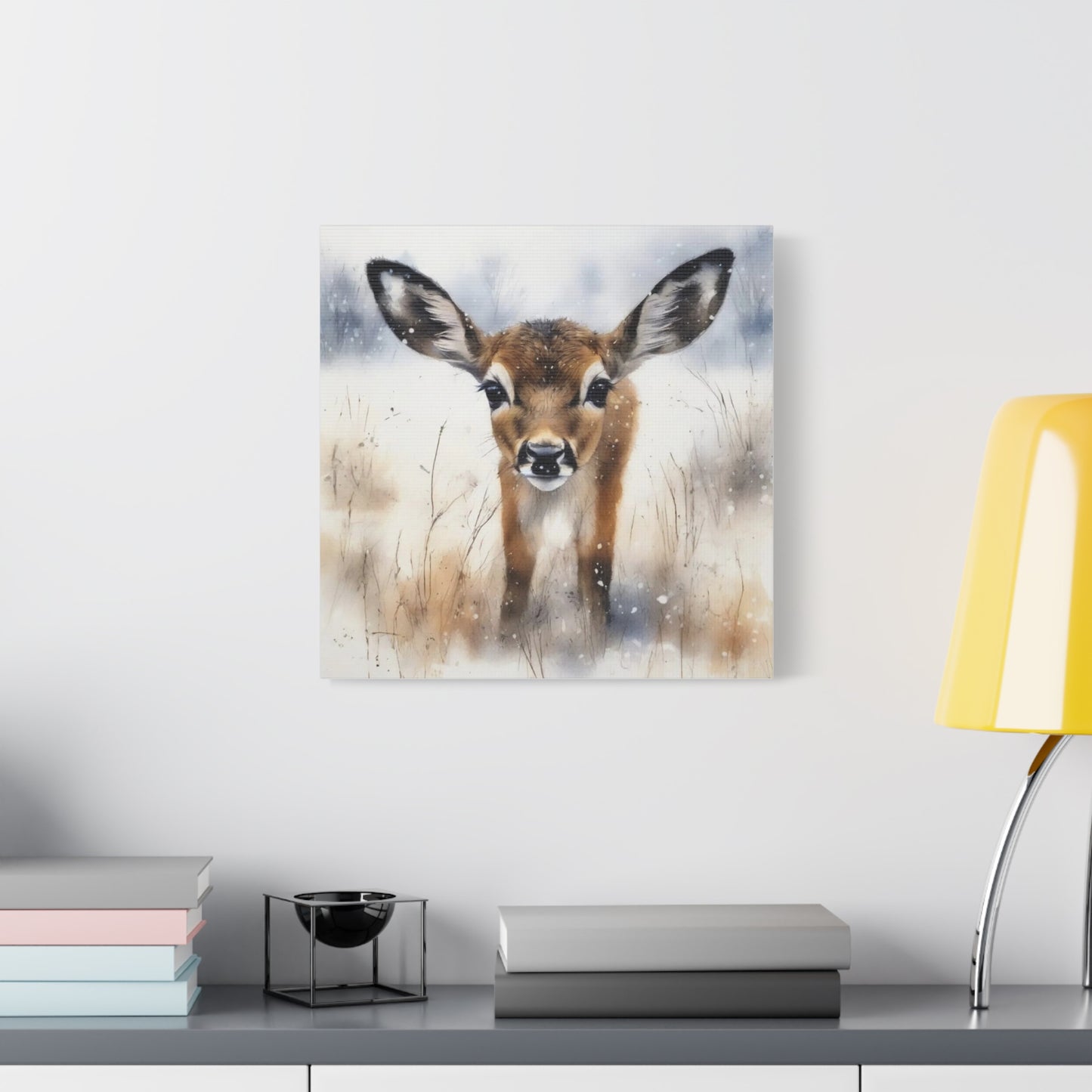 Fawn in the Snow Abstract Art