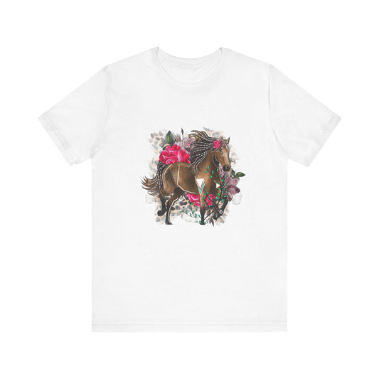 Leopard and Flower Horse T-Shirt