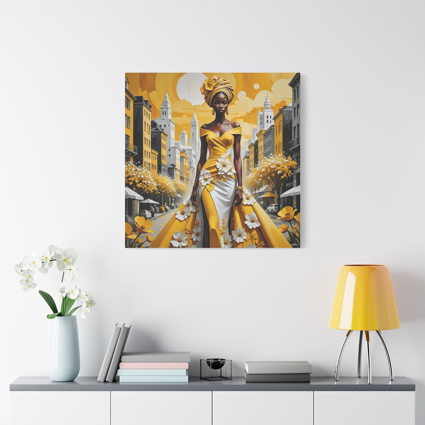 African Queen in Yellow Abstract Art