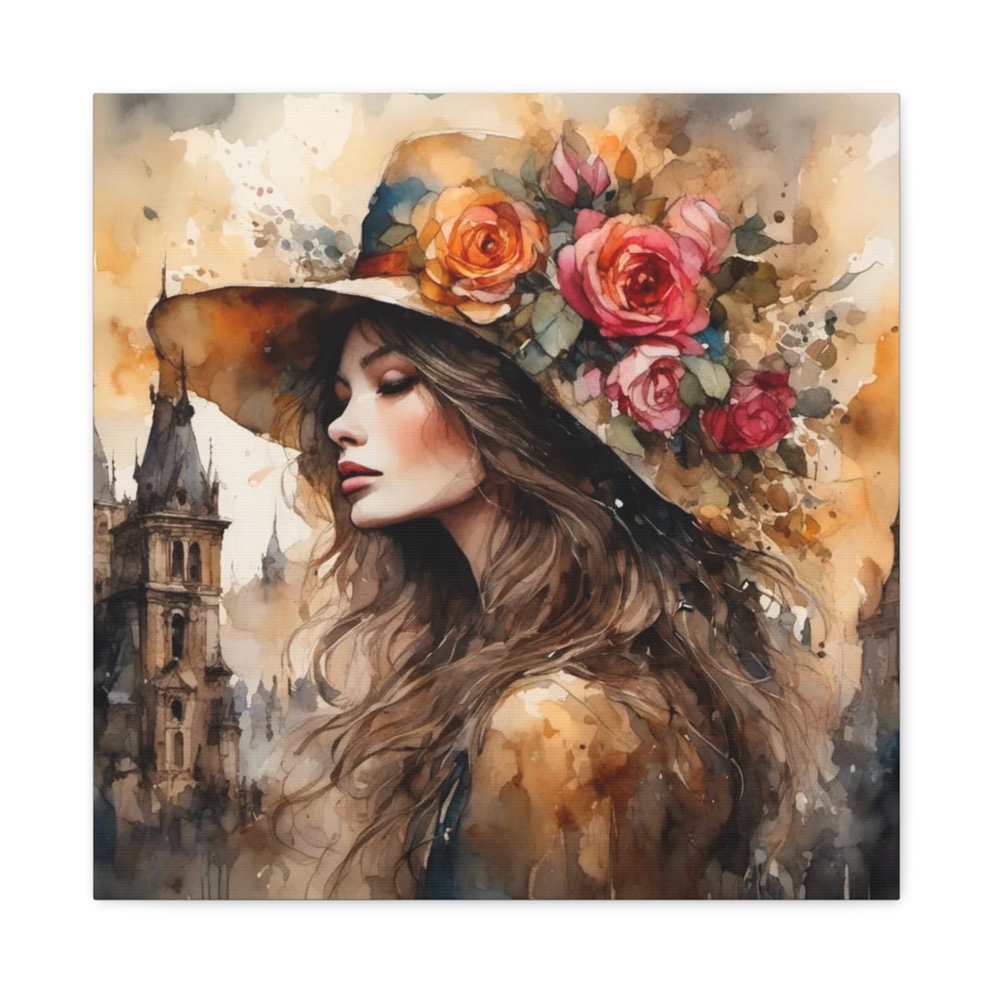 Beautiful Lady in a Hat Abstract Art