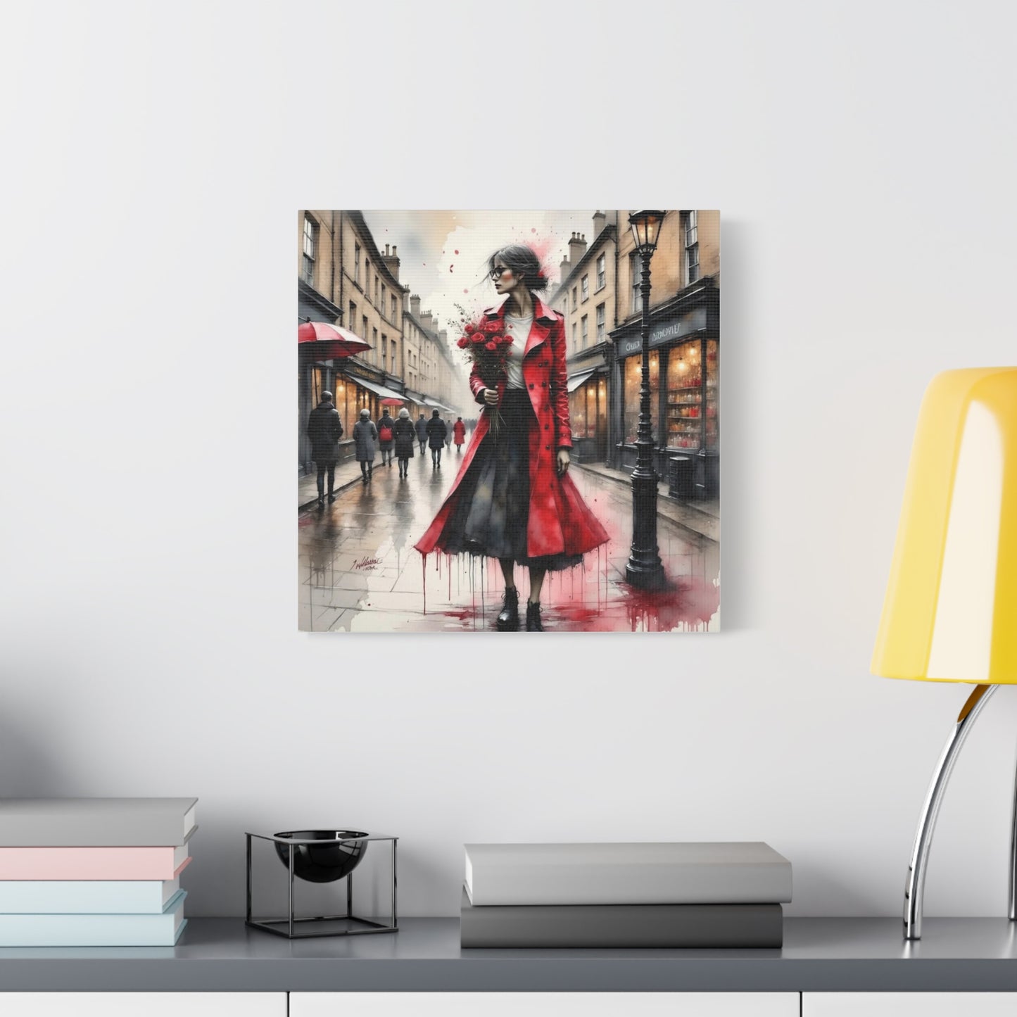 Lady in Red Coat 2 Abstract Art