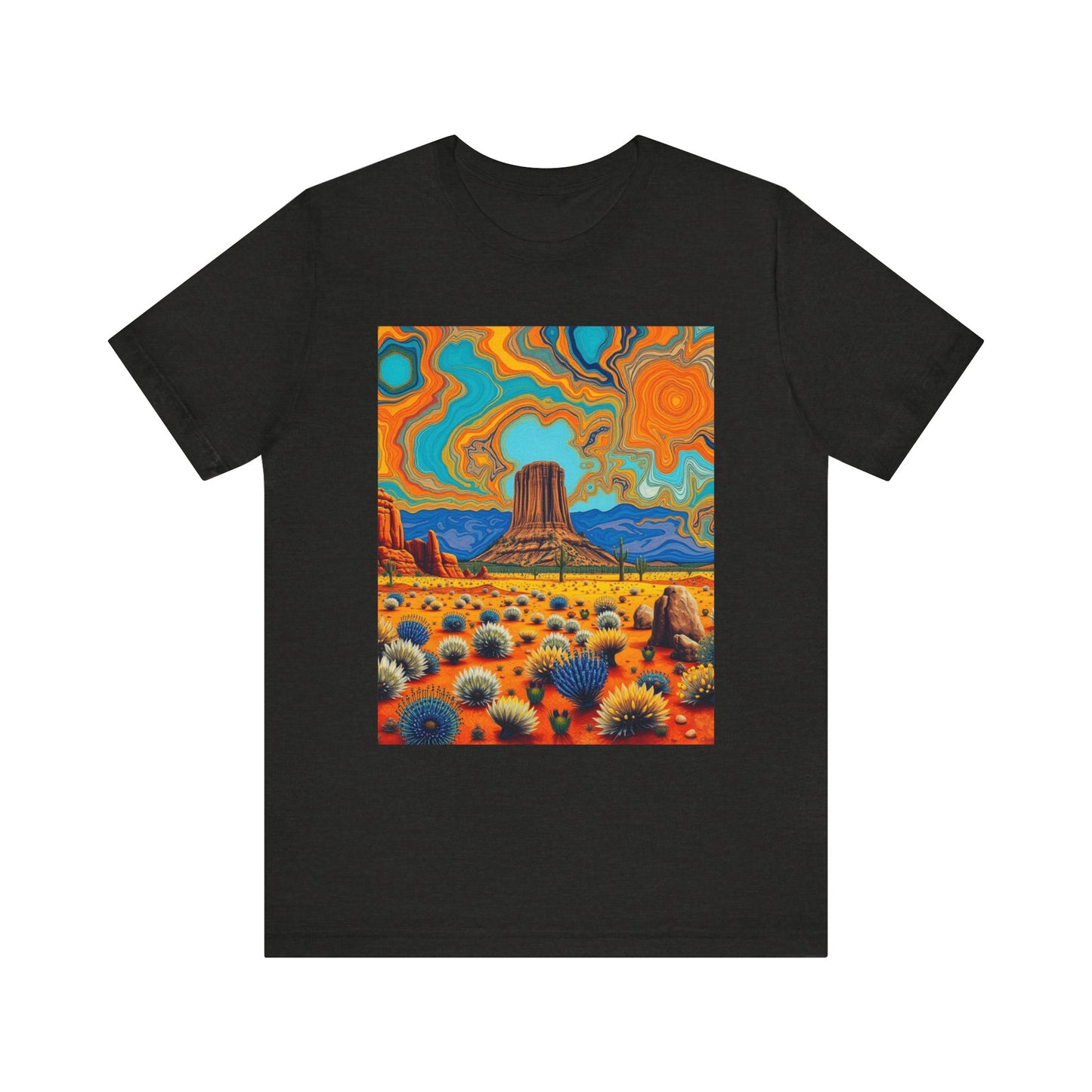 Southwest abstract Devils Tower Tee Shirt 1