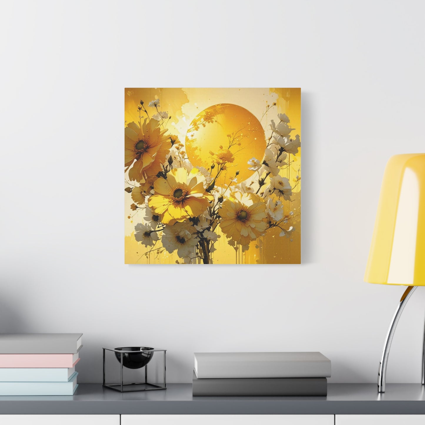 Yellow Flowers Asian Abstract Art