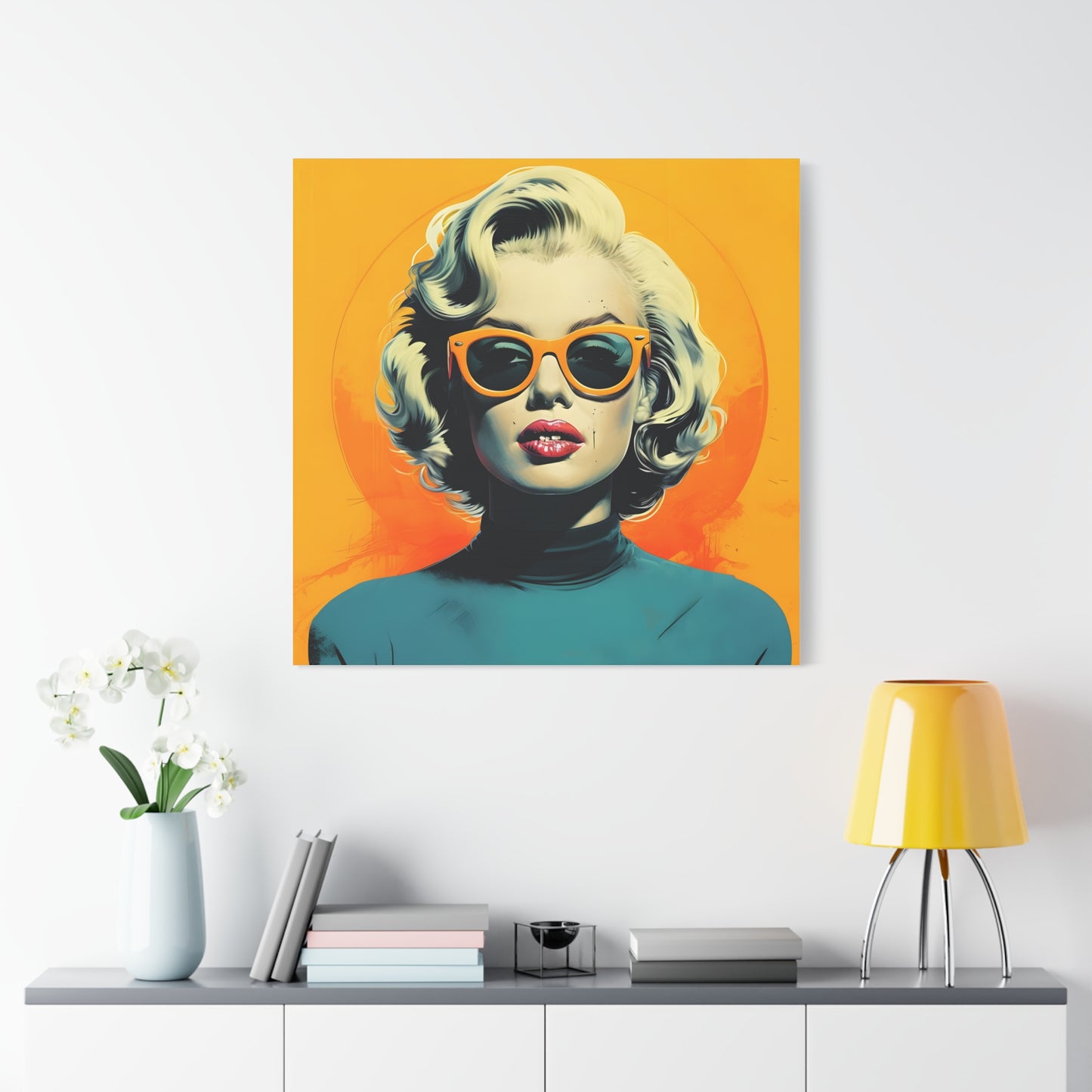 Canvas Print -Marilyn Monroe w Sunglasses Abstract Art 2