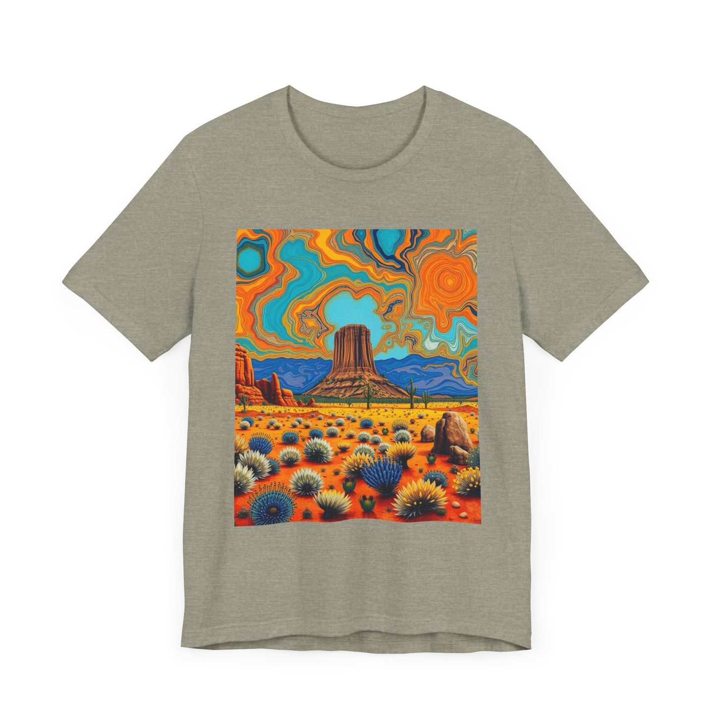 Southwest abstract Devils Tower Tee Shirt 1