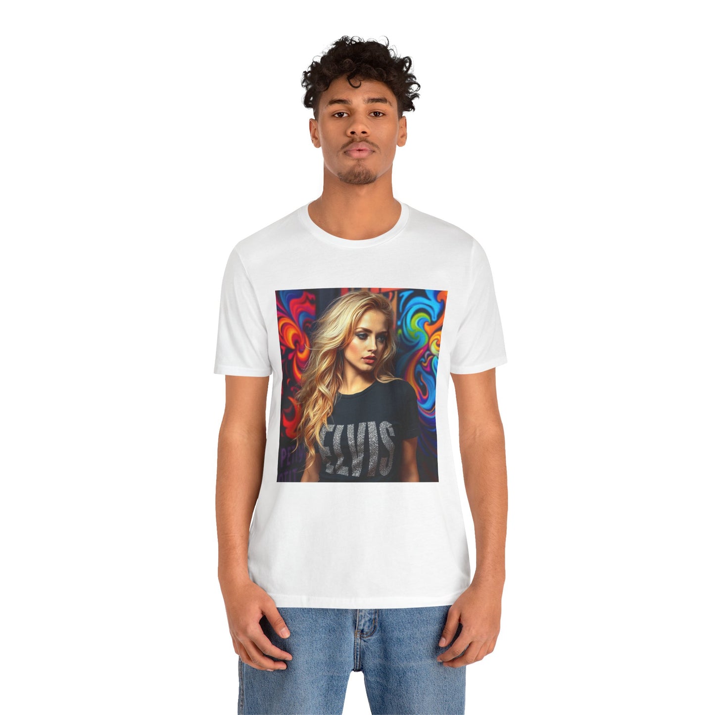 Pretty Blonde w Elvis Shirt Abstract T-shirt