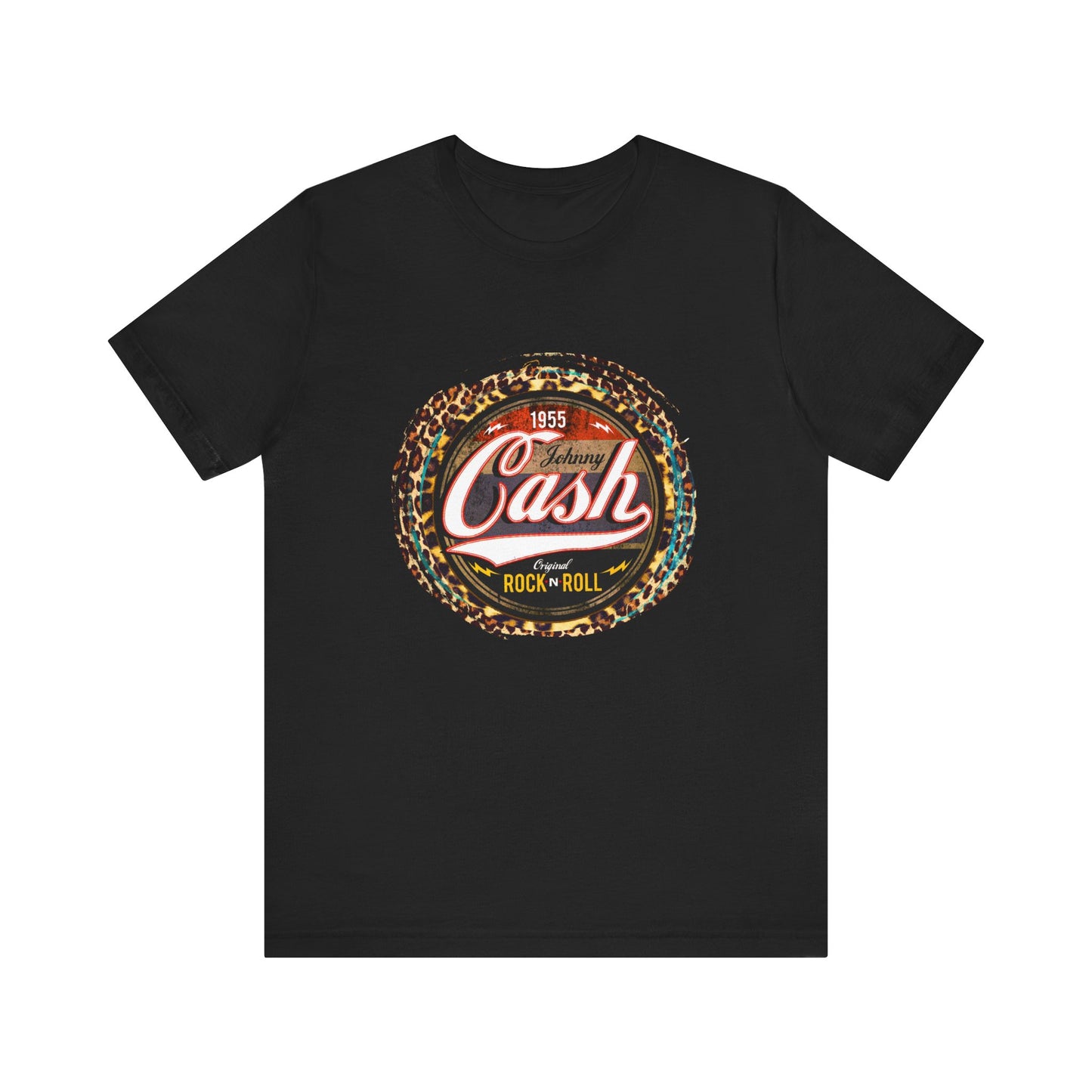 Johnny Cash leopard Trim T-Shirt