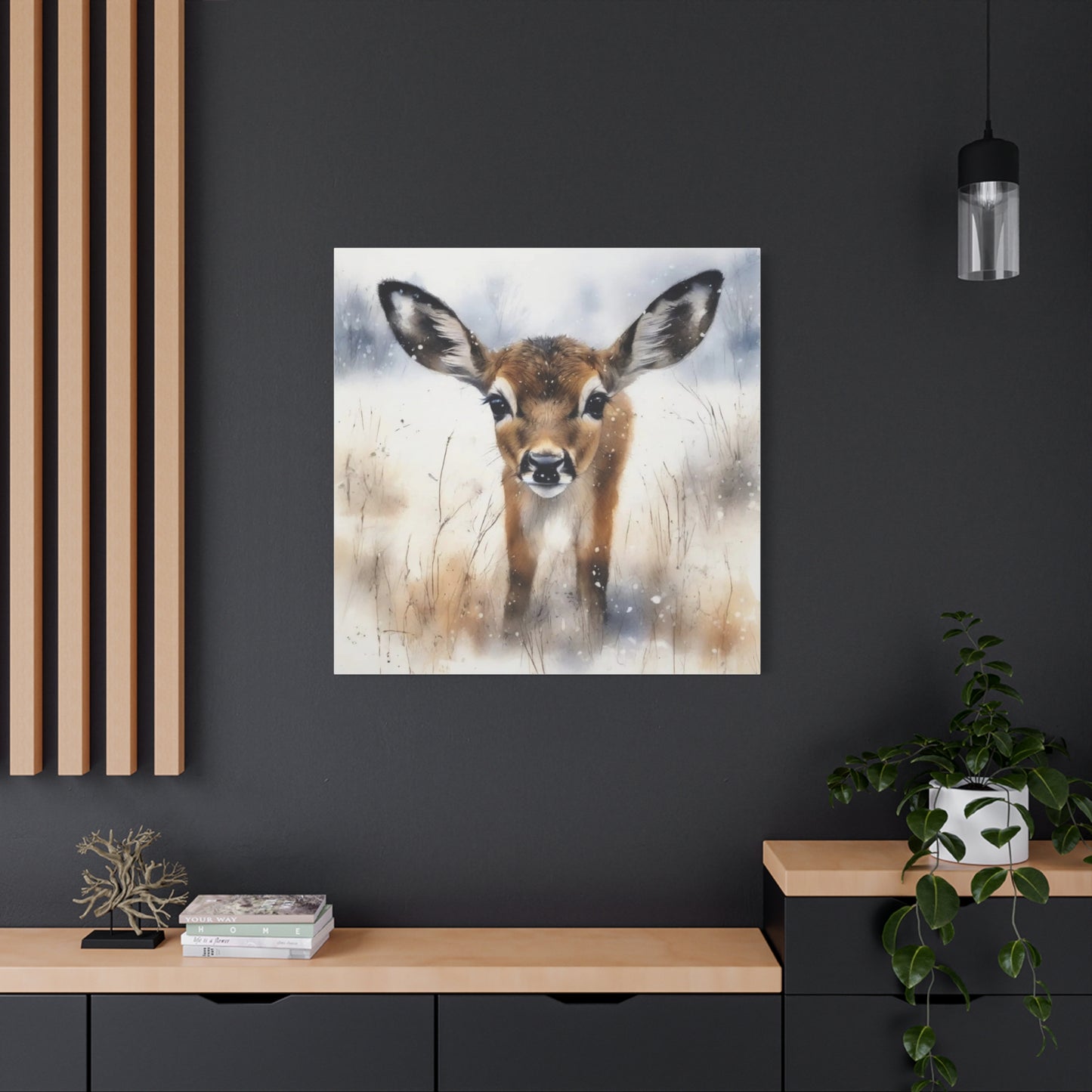 Fawn in the Snow Abstract Art