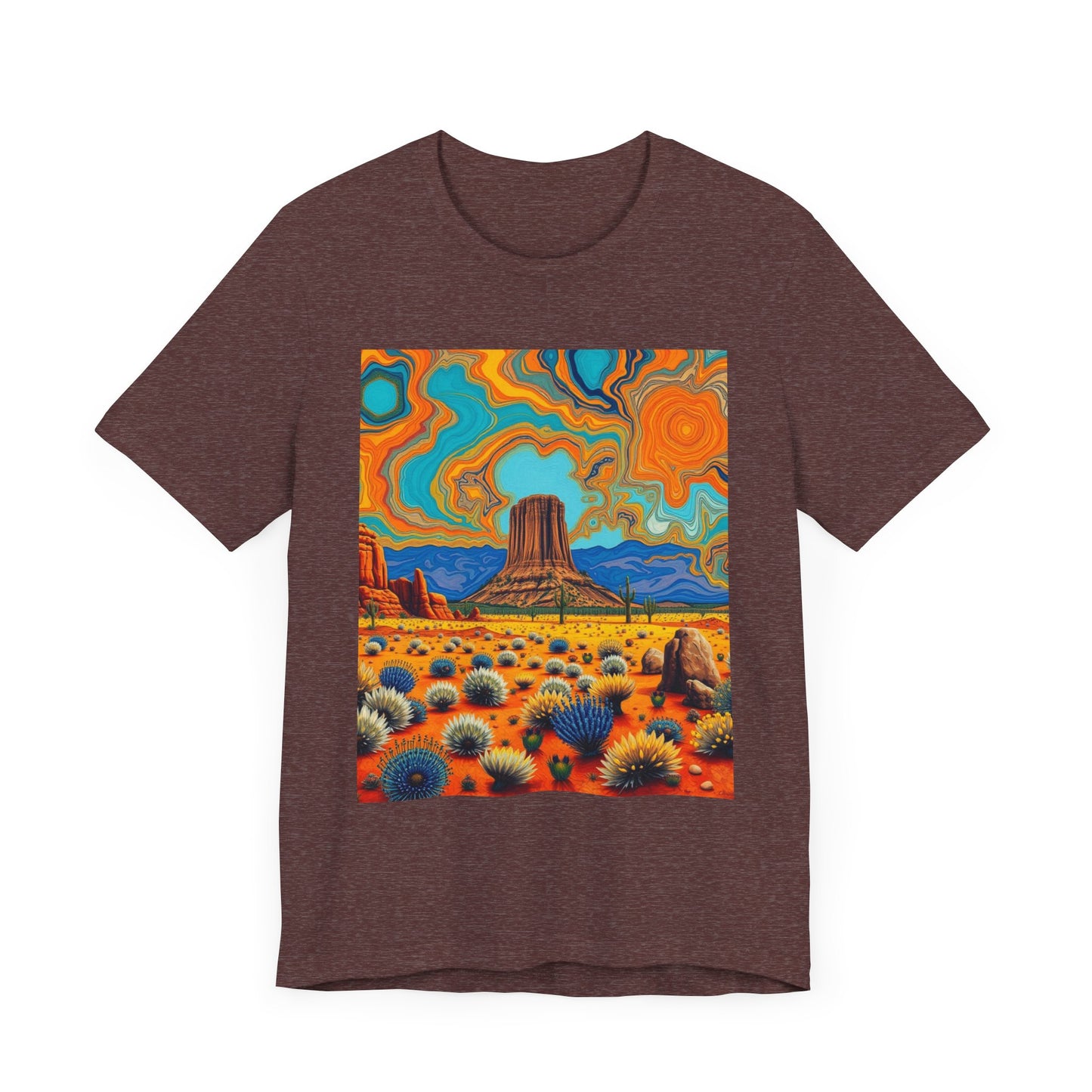 Southwest abstract Devils Tower Tee Shirt 1