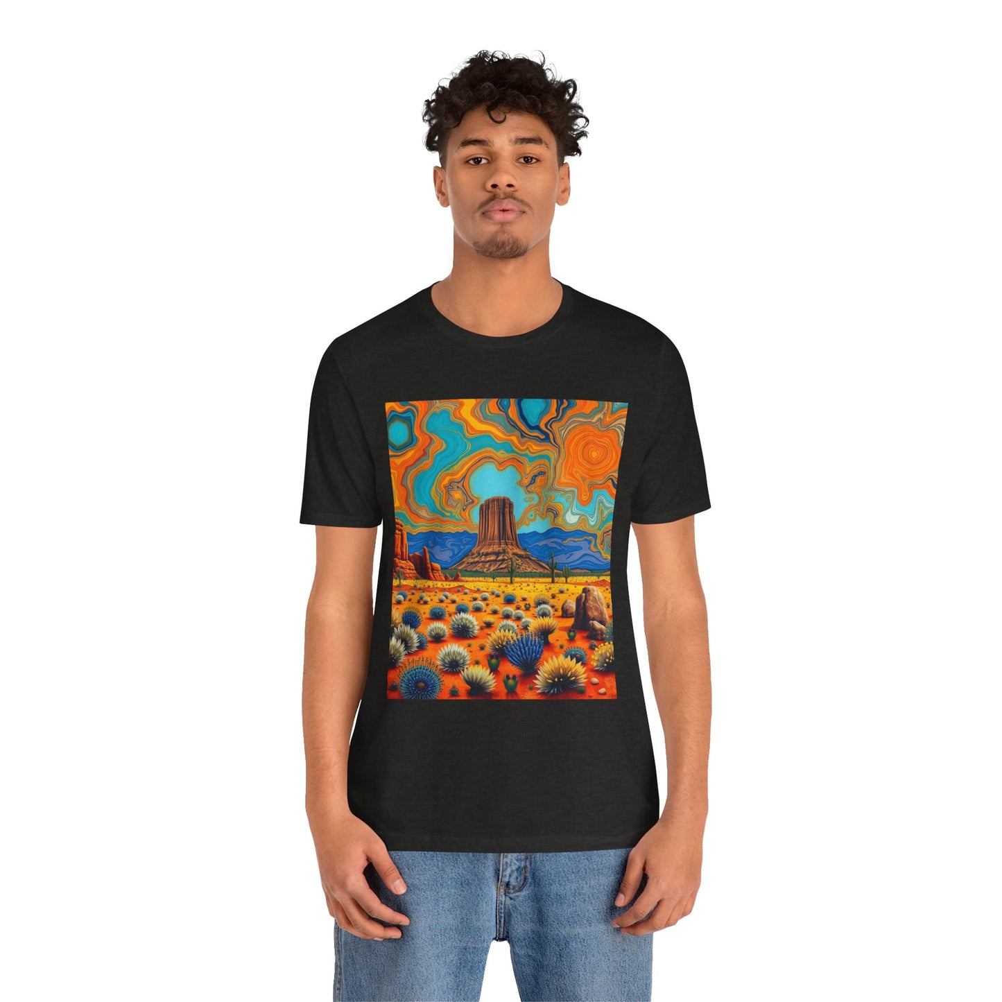 Southwest abstract Devils Tower Tee Shirt 1